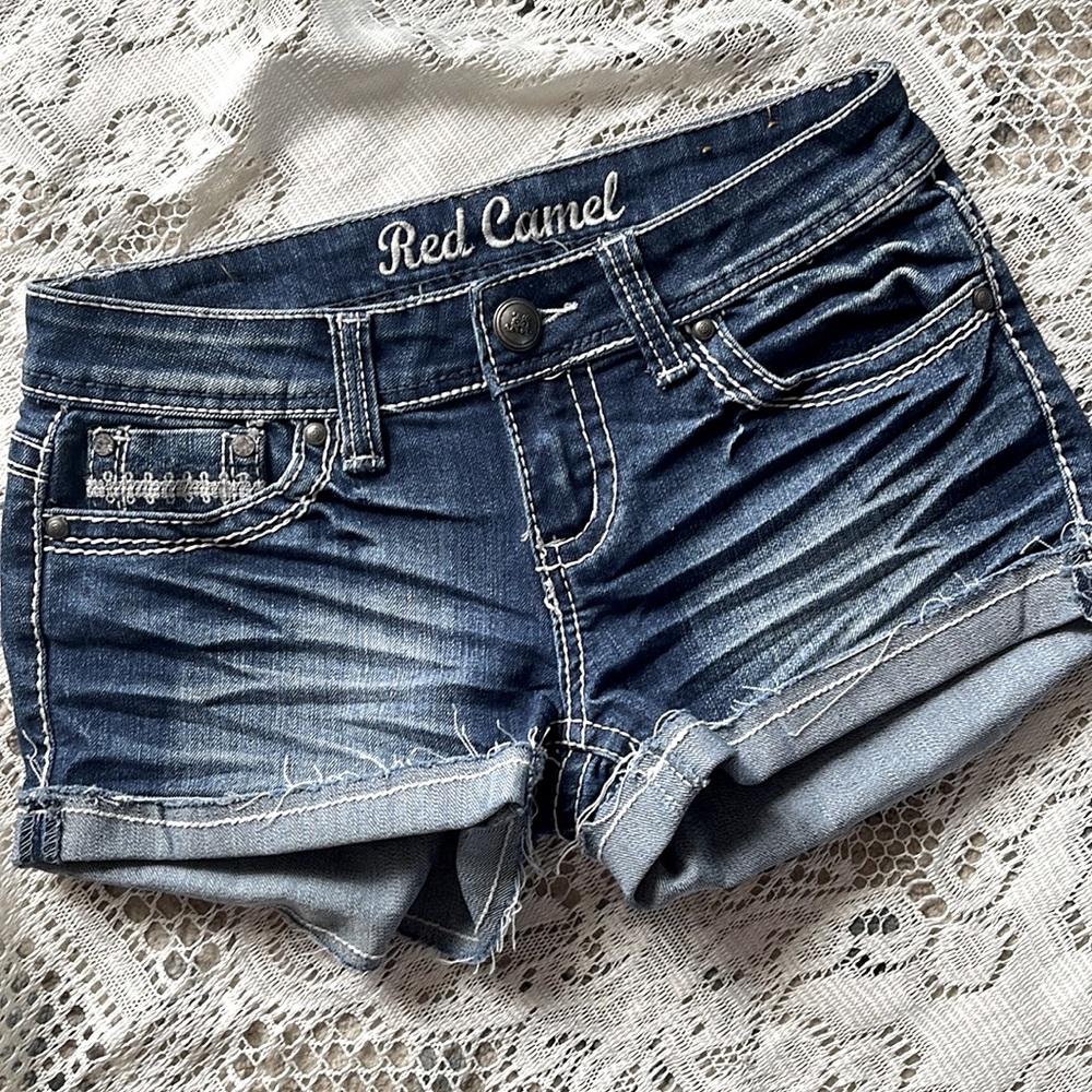 Red Camel Denim Shorts